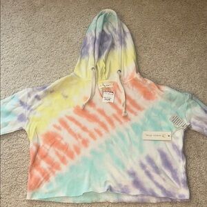 Oversize cropped tie-dye hoodie. Size small